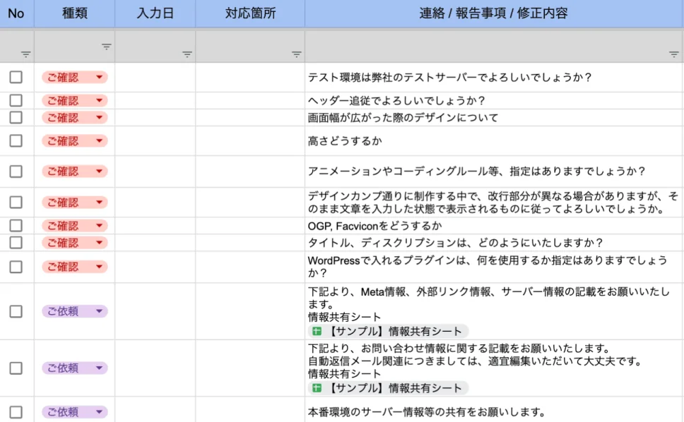 情報共有シート